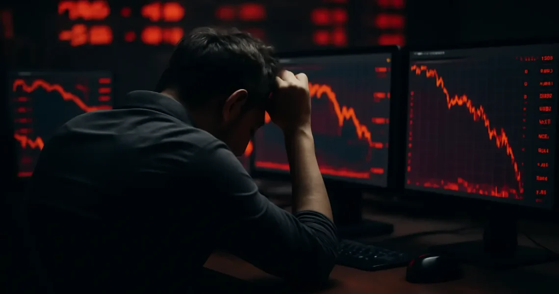 Chart comparing healthy and unhealthy reactions after a trading loss
