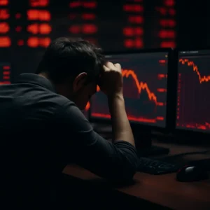 Chart comparing healthy and unhealthy reactions after a trading loss