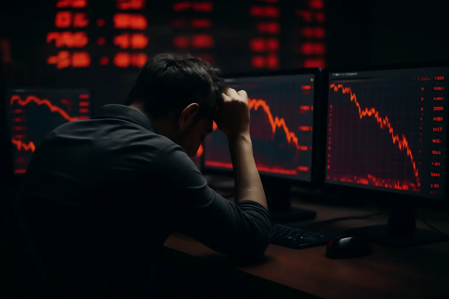 Chart comparing healthy and unhealthy reactions after a trading loss