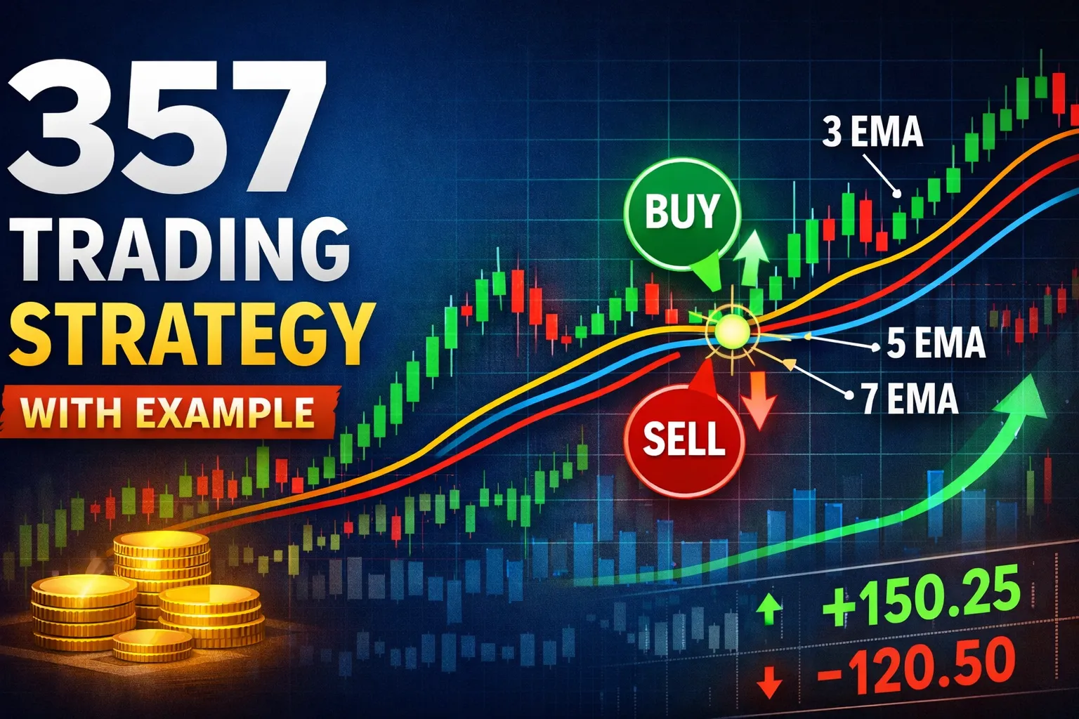 357 trading strategy with example using 3 5 7 EMA crossover